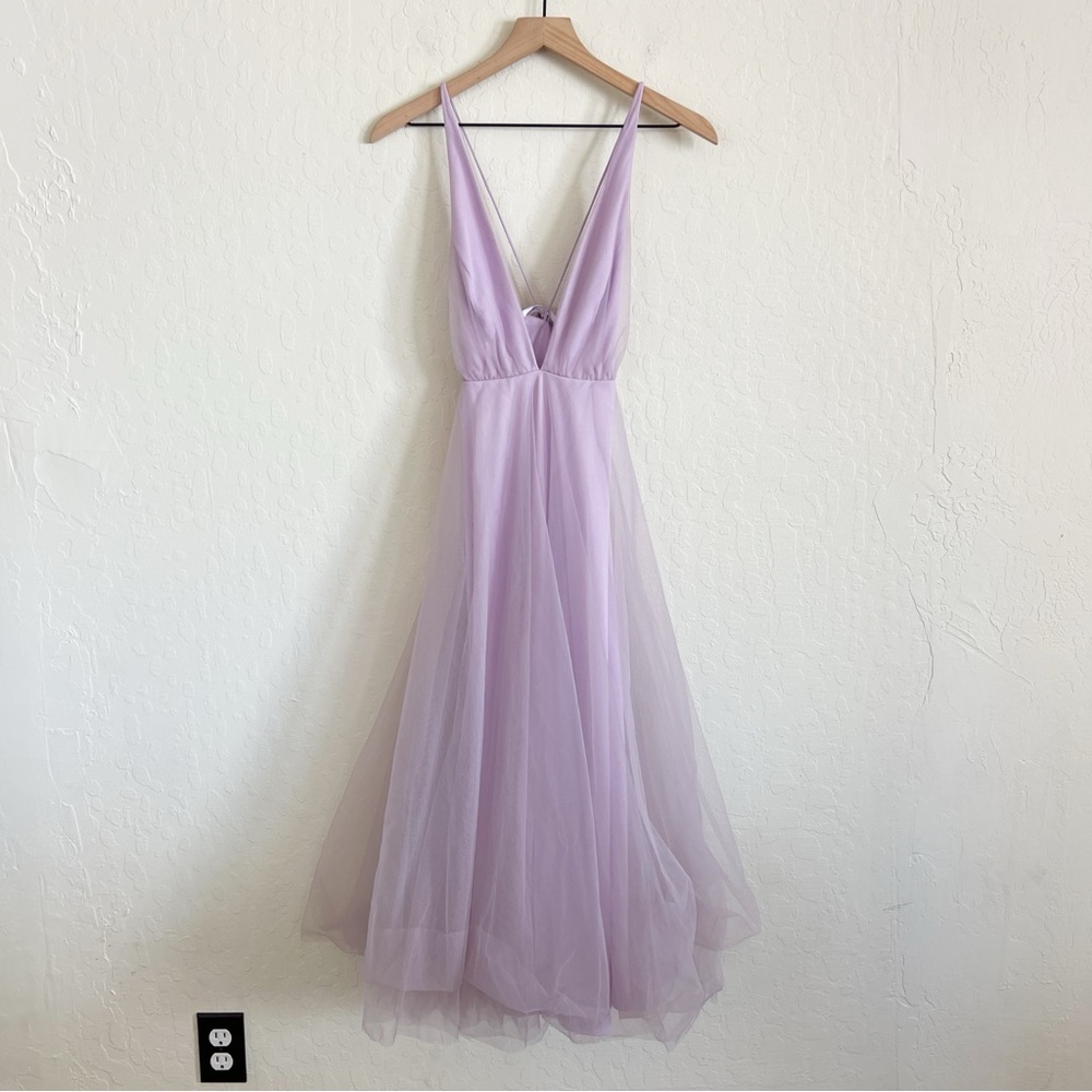 Hello Molly Blush Pink Tulle Midi Dress - Picture 5 of 9